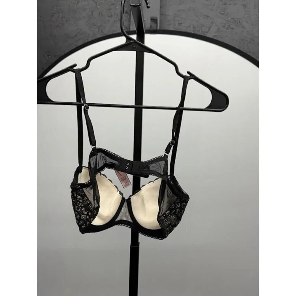 Victoria's Secret Dream Angels Lined Demi Black Lace Bra
